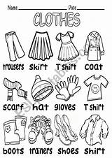 Clothes Vocabulary Worksheet Worksheets English Kindergarten Clothing Esl Kids Color Summer Activities Ingles Para Learning School Preview Talk Weather Teach sketch template
