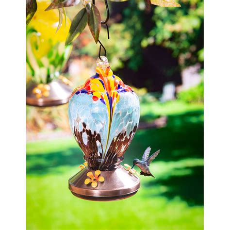 Art Glass Hummingbird Feeder Tin Lizzies