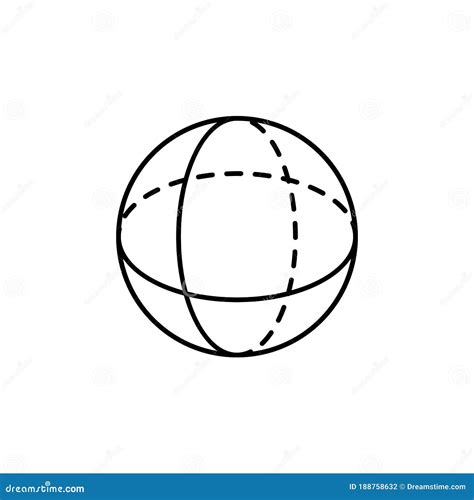 geometric shapes sphere icon simple  outline vector  figures