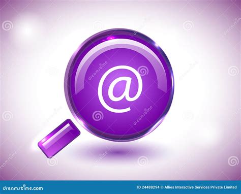 glossy search icon  purple background stock vector illustration