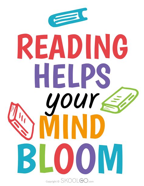 reading helps  mind bloom  classroom poster skoolgo