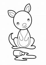 Kangaroo Coloring Kangourou Canguros Joey Classroom Printablefreecoloring Infant Coloriages Netart sketch template