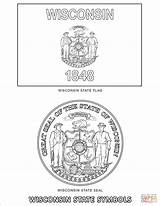 Coloring State Wisconsin Symbols Pages Printable sketch template