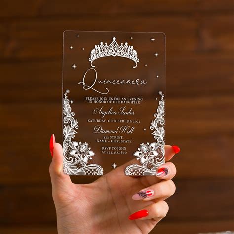 simple quinceanera invitation mis quince invite clear etsy clear