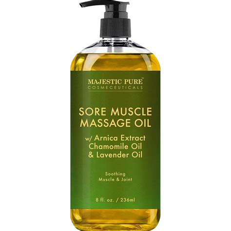 Majestic Pure Arnica Sore Muscle Massage Oil For Body Best Natural