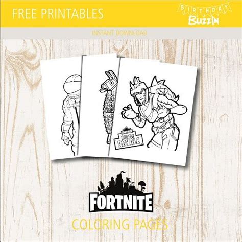 printable fortnite coloring pages birthday buzzin happy
