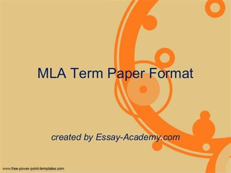 mla term paper format
