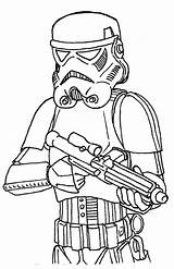 Coloring Pages Stormtrooper Printable Wars Star Trooper Storm Easy sketch template