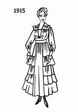 Fashion 1915 Silhouettes 1914 Era Line Drawings Dress Drawing Costume History Australia Clothes 1920 Between 1000 Timeline sketch template