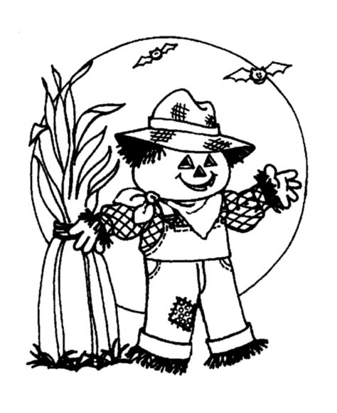 scary halloween coloring page scary scarecrow moon  printable