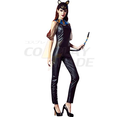 sexy egyptian catwoman cat goddess jumpsuit costume
