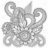 Henna Coloring Pages Printable Mehndi Getcolorings Adults Print Floral sketch template