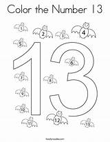 13 Number Coloring Color Built California Usa sketch template
