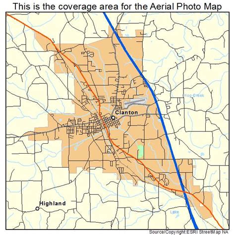 aerial photography map  clanton al alabama