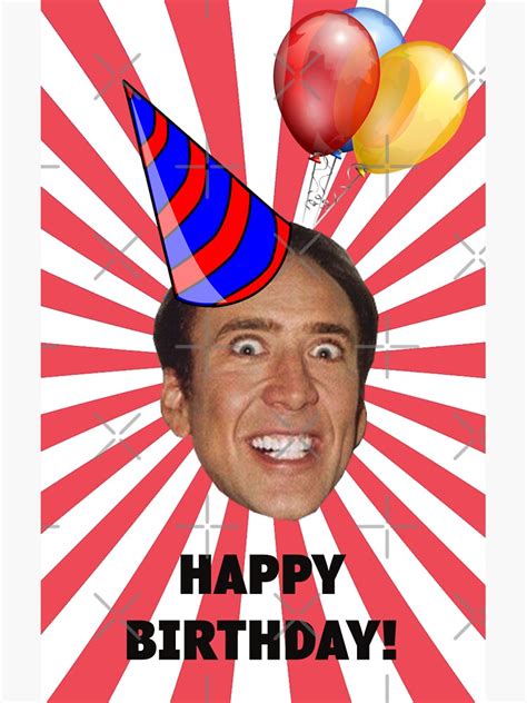 Nicolas Cage Happy Birthday Sticker By Helgavonschabbs Redbubble