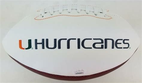 Jeremy Shockey Signed Miami Hurricanes Logo Football Jsa Witness Coa