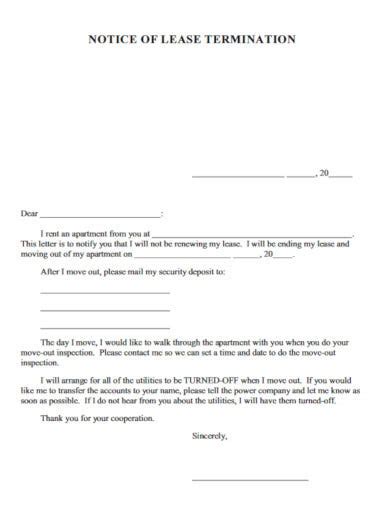 tenant move  letter templates  google  word