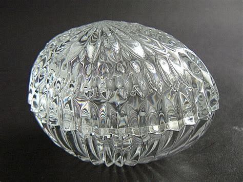 Clear Crystal Glass Egg Trinket Box A15 Ebay