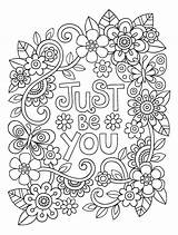 Coloring Pages Color Quotes Inspirational Colouring Printable Adult Quote Adults Kids Happy Book Print Related Sheets Books Fun Colorings Flower sketch template