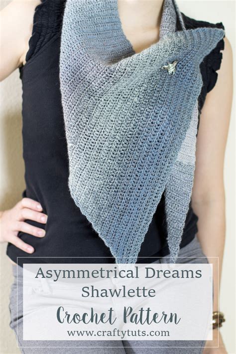 asymmetrical dreams shawlette crochet pattern crafty tutorials