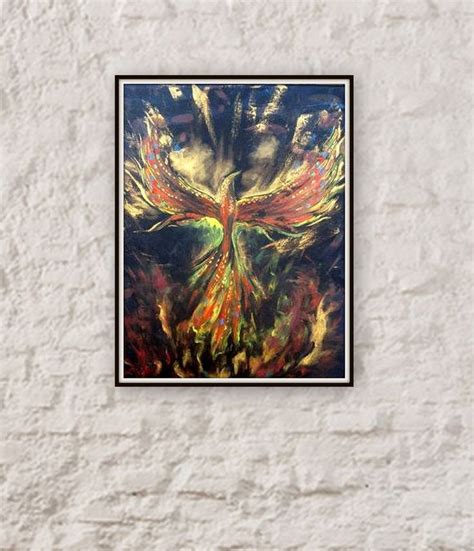 Phoenix Painting Huge Original Oil Painting Phoenix Bird Etsy
