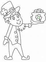 Coloring Leprechaun Pages Patrick Gold Pot Printable Girl Book Saint Print Popular Library Clipart Coloringhome sketch template