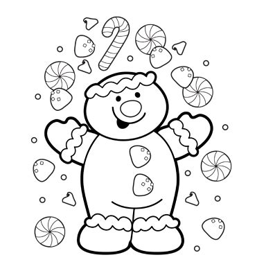 christmas gingerbread man coloring pages