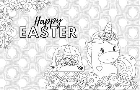 easter unicorn coloring page  kids teens party bright