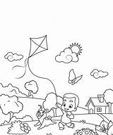 Cometa Volando Lente Pipa Kites Kolorowanka Kite Empinando Garoto Psem Fun Pintar Zabawa Dibujosonline Criança sketch template