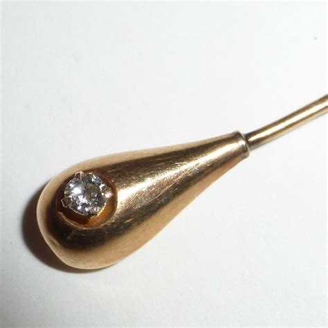 Antique Victorian 14k Yg Diamond Stickpin From Bejewelled On Ruby Lane
