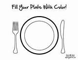 Coloring Pages Food Sheets Plate Healthy Flannel Boards sketch template