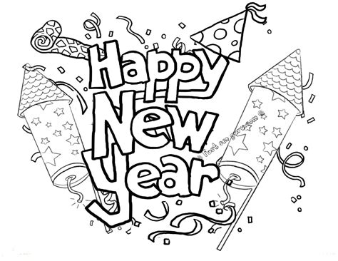 happy  year coloring pages    print