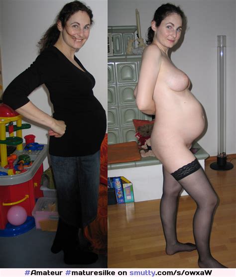 Maturesilke Dressedundressed Pregnant Stockings