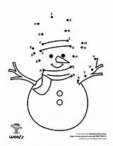 Dot Snowman Alphabet Worksheets Printable Christmas Kids Activities Woojr sketch template