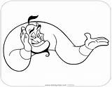 Genie Coloring Aladdin Pages Disneyclips sketch template