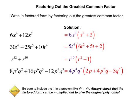 greatest common factor factoring  grouping powerpoint  id