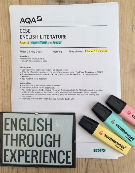 explore modern texts  poetry  aqa english literature paper