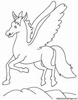 Pegasus Galloping Coloring sketch template