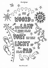 Psalm 119 105 Coloring Psalms Bible Lettering Letters Lamp Woord Uw Pages Doodle Voor Een Light Mijn Voet Sacred Words sketch template