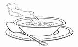 Soup Coloring Pages Warm Serving Food Soups sketch template