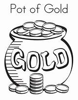 Pot Gold Coloring Pages Kids sketch template