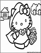 Spring Coloring Hellokitty Pages Fun Kids sketch template