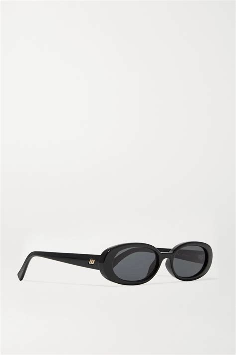 le specs outta love oval frame acetate sunglasses net  porter