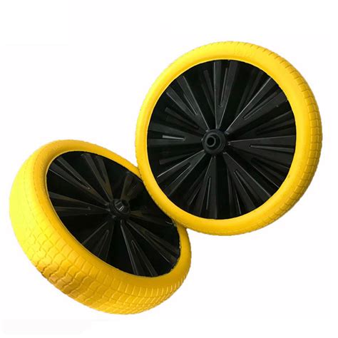 Wheelbarrow Plastic Rim 14 Inch Pu Foam Rubber Wheel Flat Free Tire