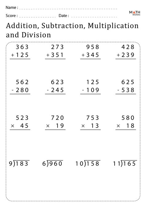 grade division worksheets  printable division worksheets  xxx