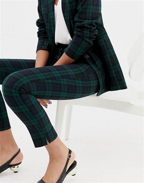 Mango Blue And Green Plaid Pants Two Piece In Navy 60 00 Plaid Pants