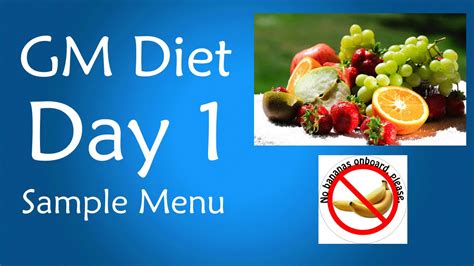 gm diet day  menu list  foods  eat youtube