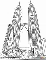 Petronas Klcc Malezja Kolorowanka sketch template