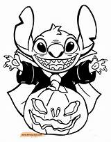 Halloween Coloring Stitch Disney Pages Pumpkin Disneyclips Pdf sketch template