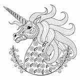 Licorne Licornes Motifs Tete sketch template